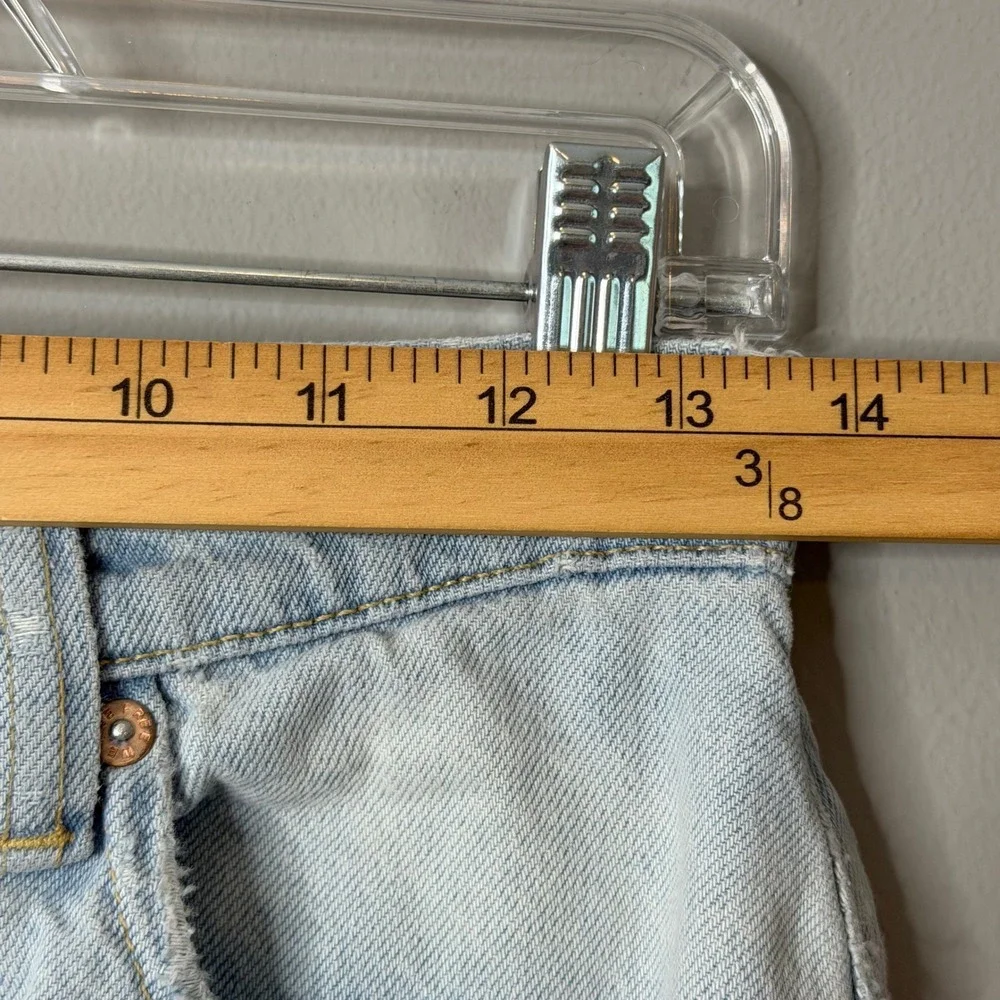 We The Free High Rise Wide Leg Jeans Womens 26 Blue Light Wash‎ Distressed Baggy